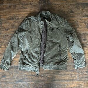 Black Rivet Bomber Jacket Men's size L Green (HU)
